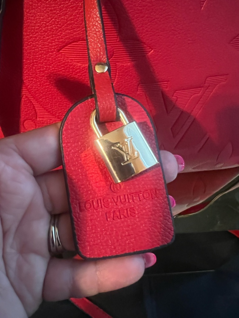 Louis Vuitton Red Monogram Empreinte Alma BB Satchel - Picture 3 of 12